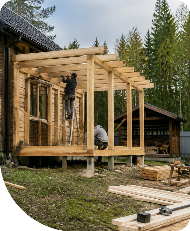 Строительство пристроек и построек на участке в Бердске